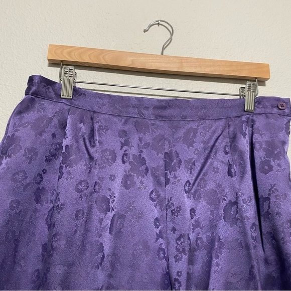 Vintage Purple Floral Jacquard Tapered Pants - Picture 4 of 10